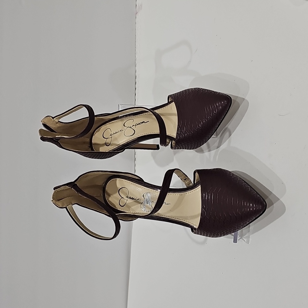 Jessica Simpson Emelia Heels Womens Size 7 Burgundy Cage Gladiator 7.5